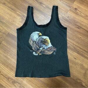 VINTAGE  HARLEY DAVIDSON WOMAN'S TANK TOP EAGLES 1987 NOS
